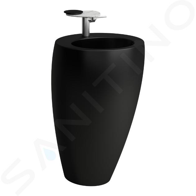 Laufen Il Bagno Alessi - Volně stojící umyvadlo 52x85x53 cm, otvor pro baterii, matná černá H8119717161041