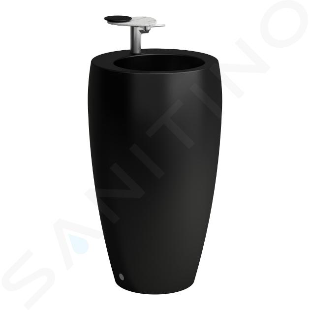 Laufen Il Bagno Alessi - Lavabo freestanding 53x90x53 cm, con foro per rubinetto, nero opaco H8119727161041