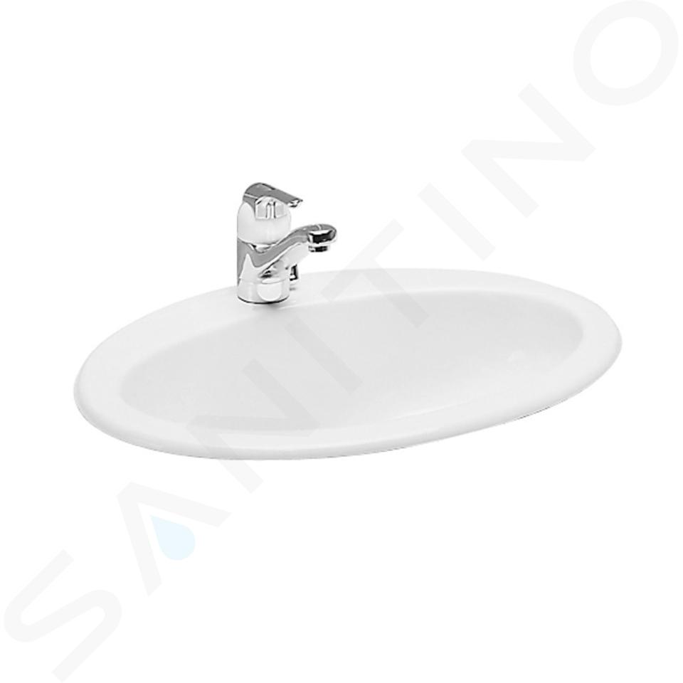 Laufen Indova - Lavabo de encastre, 61x48 cm, 1 orificio para la grifería, blanco H8113920000001