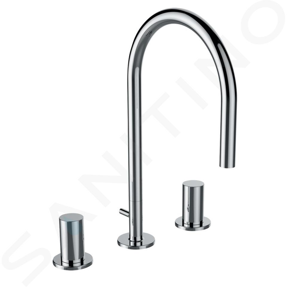 Laufen Kartell - Grifo de 3 orificios para lavabo, cromo H3123330042201