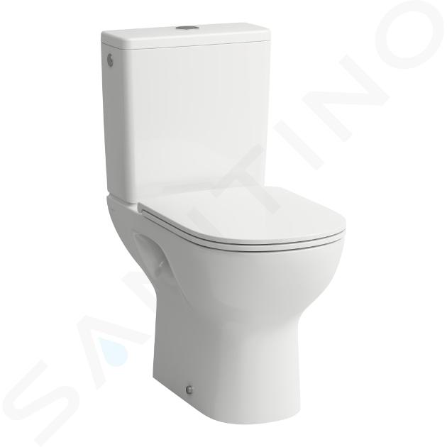 Laufen Lua - WC kombi se sedátkem SoftClose, zadní odpad, boční napouštění, Rimless, DualFlush, bílá H8670860009721