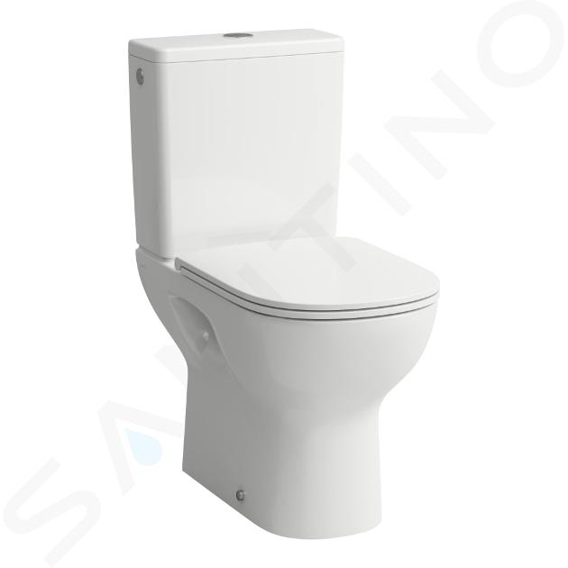 Laufen Lua - WC combinado con asiento SoftClose, desagüe inferior, llenado lateral, Rimless, DualFlush, blanco H8670870009721