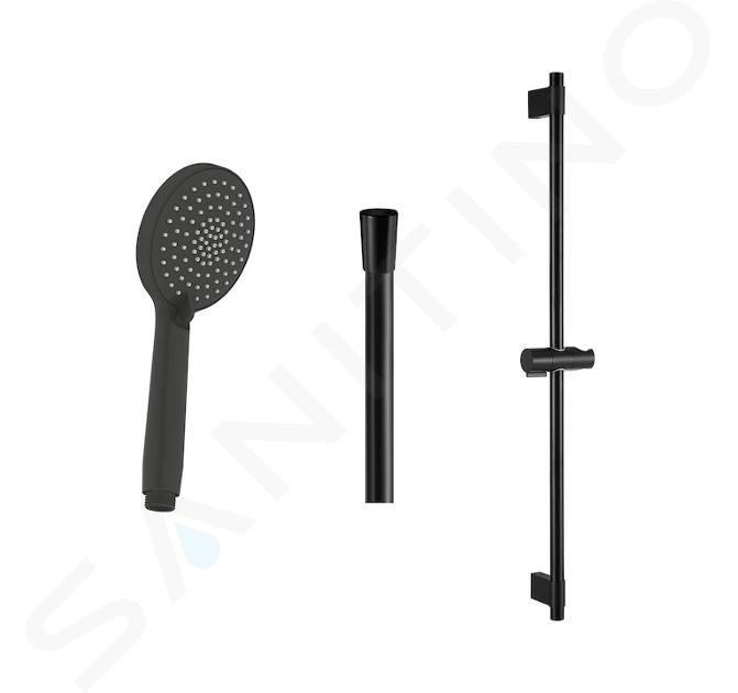 Jika Mio Style - Set pomme de douche, barre et flexible, noir mat H3652F07163731