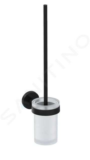 Jika Mio Style - Escobilla de WC de pared, con soporte, cristal/negro mate H3842F17160001