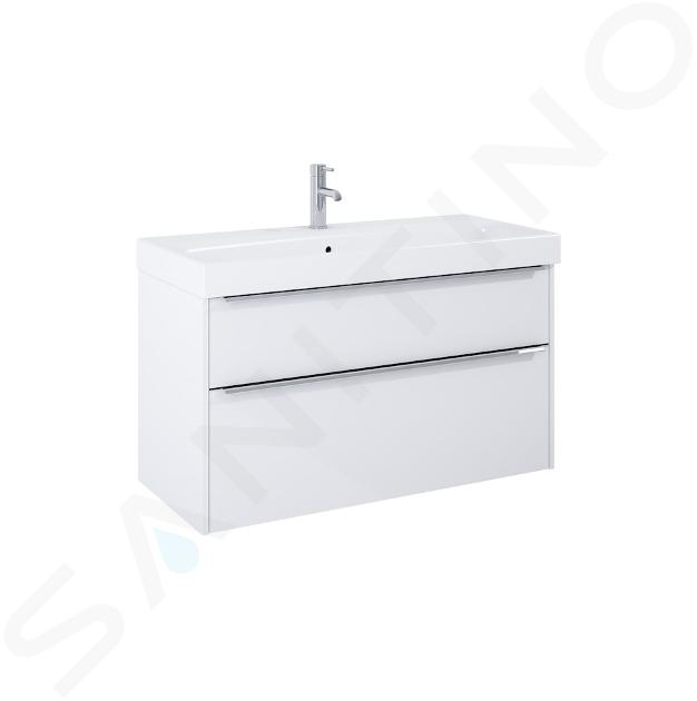 Jika Pure - Kast met wastafel, 100x54x42 cm, 2 laden, glanzend wit H40B2364025002