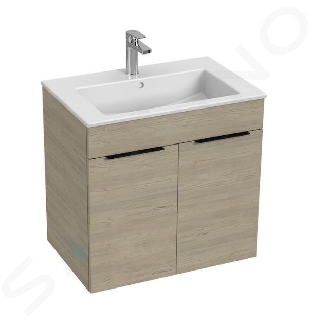 Jika Cube - Mobiletto con lavabo 65x43x61 cm, frassino H4536011765141