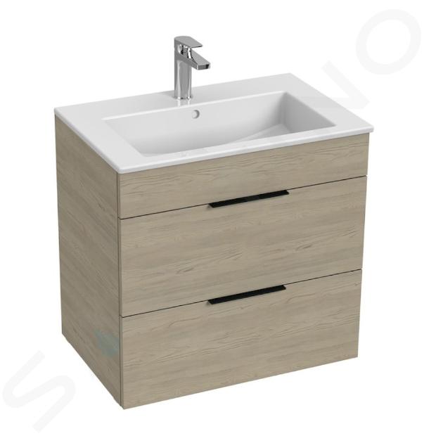 Jika Cube - Meuble avec lavabo 65x43x61 cm, frêne H4536021765141