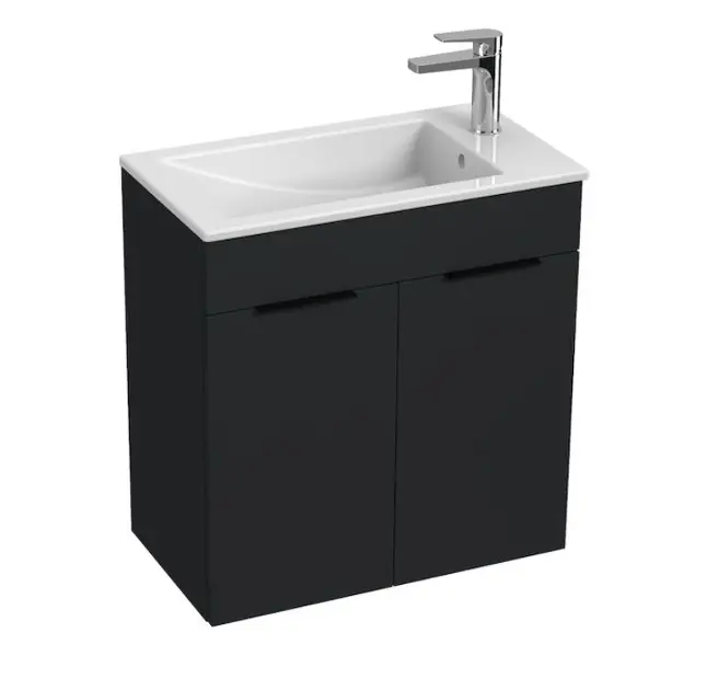 Jika Cube - Waschtisch mit Unterschrank 61x34x61 cm, Anthrazit matt H4536311763521