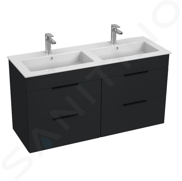 Jika Cube - Mobile con doppio lavello 118x43x61 cm, antracite opaco H4536621763521