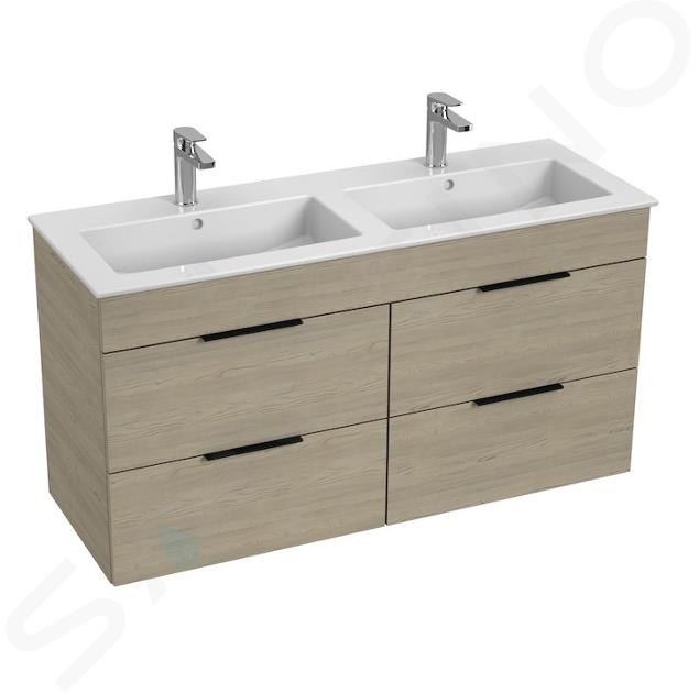 Jika Cube - Meuble avec double-lavabo 118x43x61 cm, frêne H4536621765141