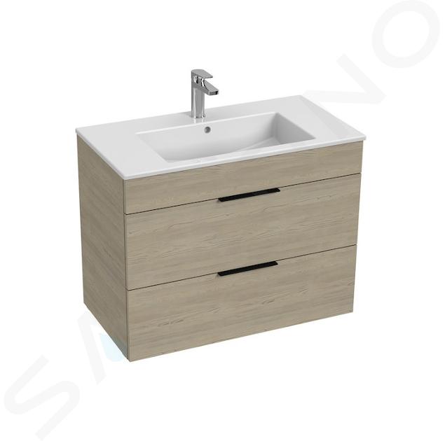 Jika Cube - Meuble avec lavabo 80x43x61 cm, frêne H4537621765141