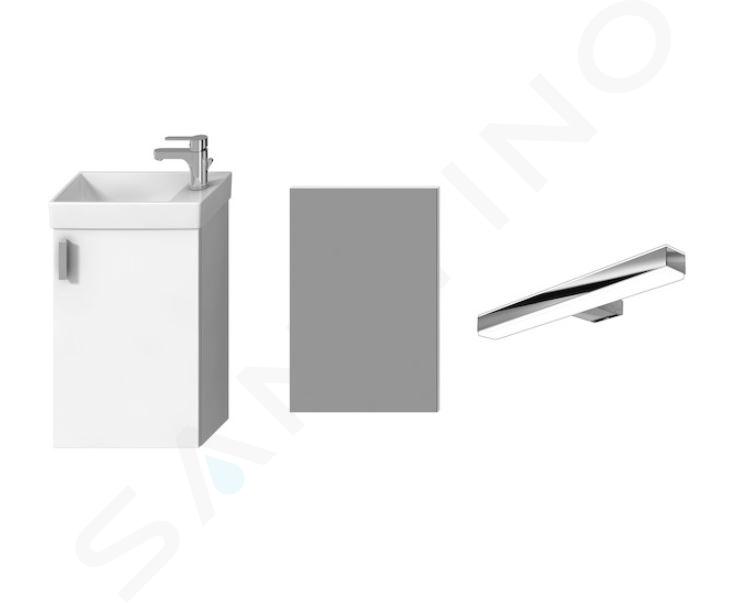 Jika Petit - Set di mobili con lavabo, specchio e illuminazione, bianco H45J5141753001