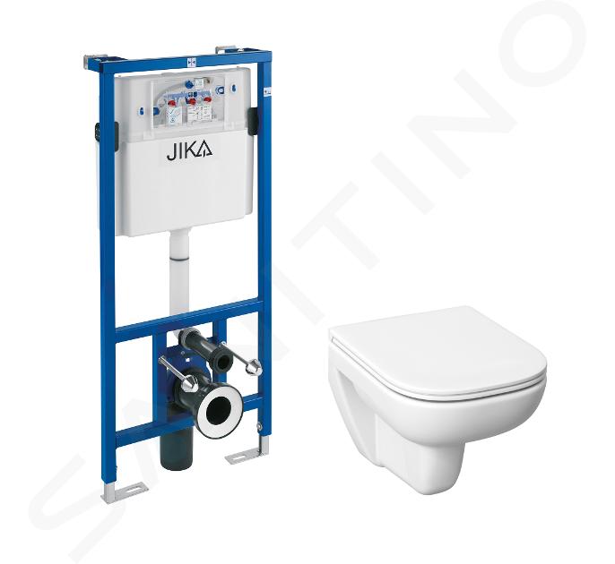 Jika Deep - Set per installazione a parete e WC sospeso, senza bordo, DualFlush, bianco H6006140000002