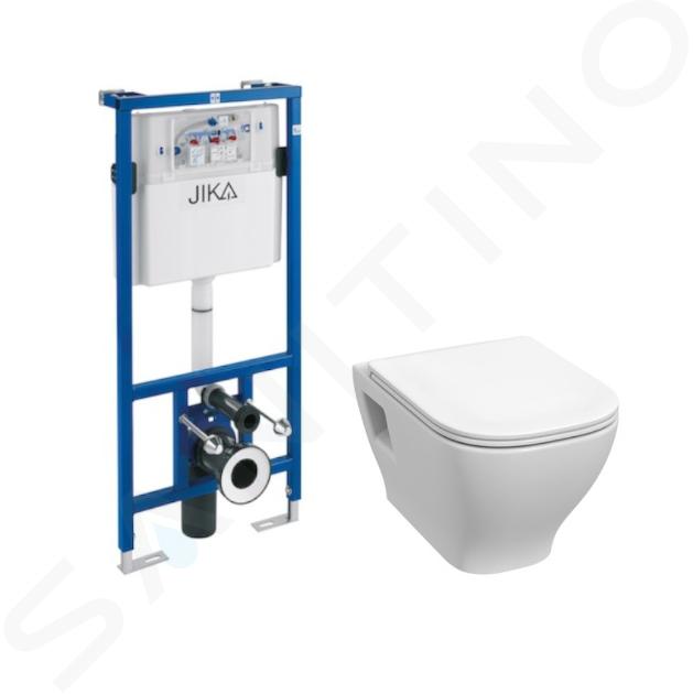 Jika Deep - Set per installazione a parete e WC sospeso, senza bordo, DualFlush, bianco H6006160000002