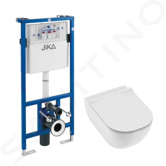 Jika Mio-N - Set per installazione a parete e WC sospeso, senza bordo, DualFlush, bianco H6007140000002