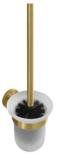 Levně Sapho X-Round - WC štětka nástěnná s držákem, mléčné sklo/zlatá XR303GB