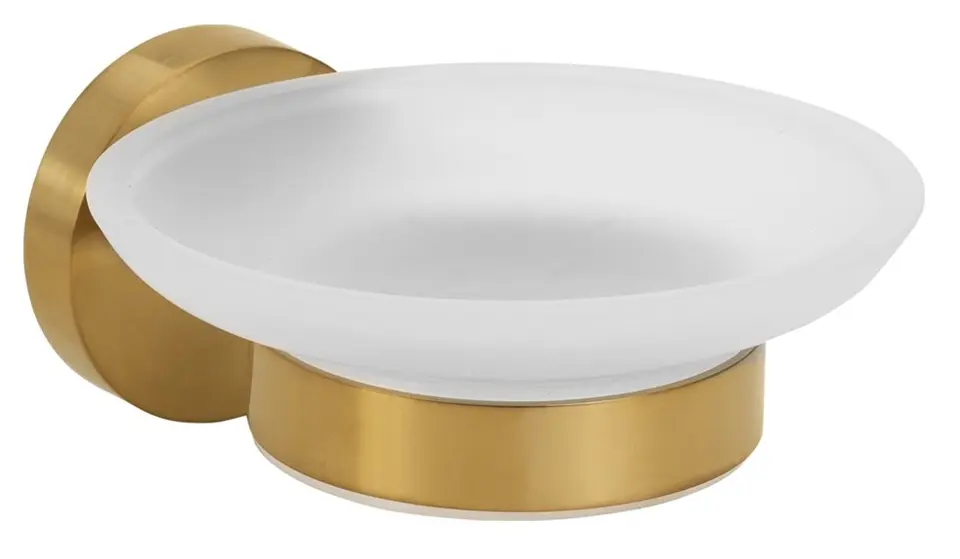 Sapho X-Round - Zeepschaal met houder, mat glas/goud XR803GB