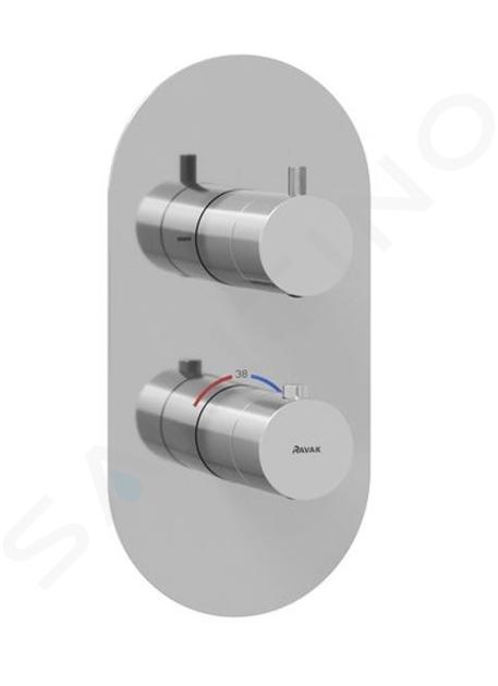 Ravak Espirit - Baterie termostatată, încastrată, pentru 2 consumatori, crom X070206