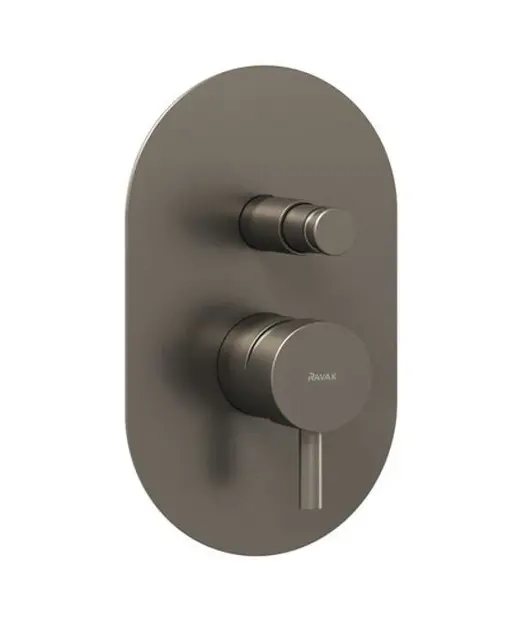 Ravak Espirit - Miscelatore ad incasso, per 2 utenze, con corpo, grafite spazzolata X070321