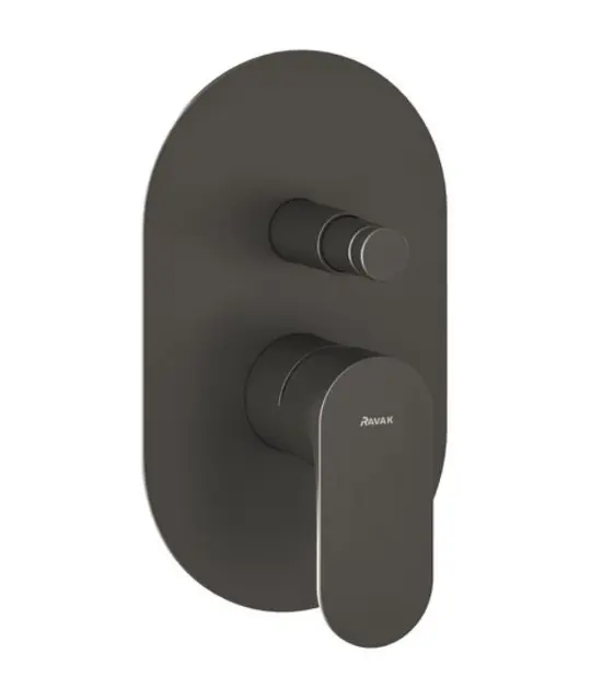 Ravak Eleganta - Unterputzarmatur für 2 Verbraucher, mit Körper, Graphit gebürstet X070335