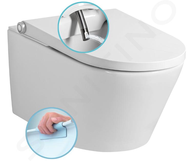 Sapho Veen Clean - Bidet elektroniczny z ceramiką, bez kołnierza, SoftClose, biały VE421