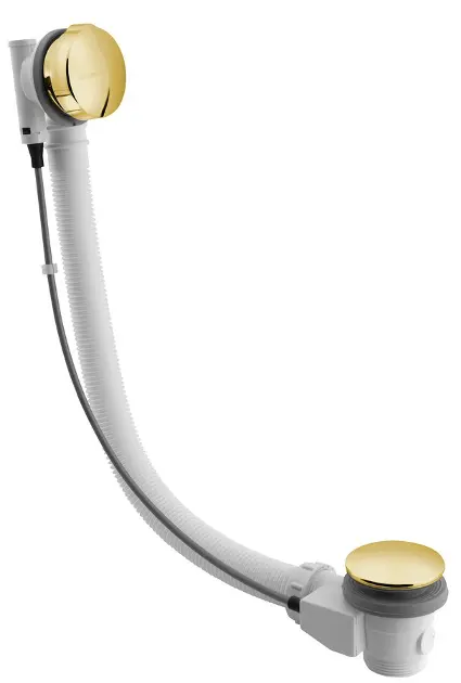 Polysan - Badafvoer- en overloopset, lengte 98 cm, goud 71682G