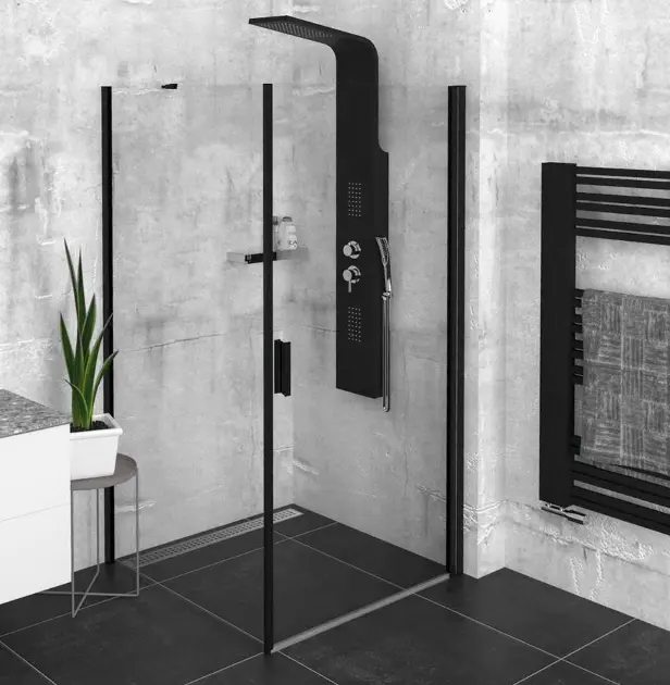Levně Polysan Zoom Black - Sprchový kout 90x90 cm, L/P varianta, Antidrop, čiré sklo/matná černá ZL1290BZL3290B