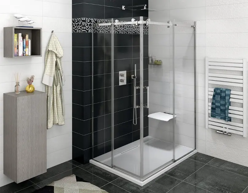 Gelco Dragon - Cabine de douche 100x110 cm, version G/D, verre transparent/chrome GD4210GD4211