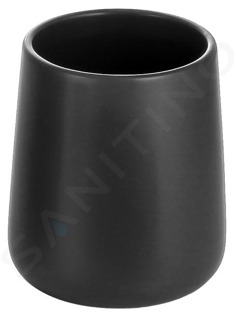 Aqualine Accesorios - Vaso para cepillo de dientes y pasta dentífrica, negro 08137