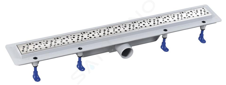 Aqualine Canniveaux - Caniveau de douche 71 cm, avec grille, inox 1702-70