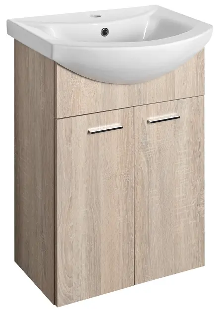 Aqualine Zoja - Waschtischunterschrank 51x74x30 cm, Platin-Eiche 51057