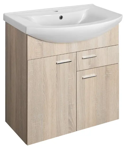 Aqualine Zoja - Waschtischunterschrank 72x74x34 cm, Platin-Eiche 51175