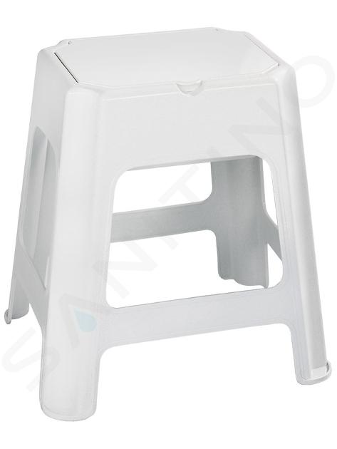 Aqualine Accessoires - Tabouret de salle de bains, avec espace de rangement, blanc 90902W