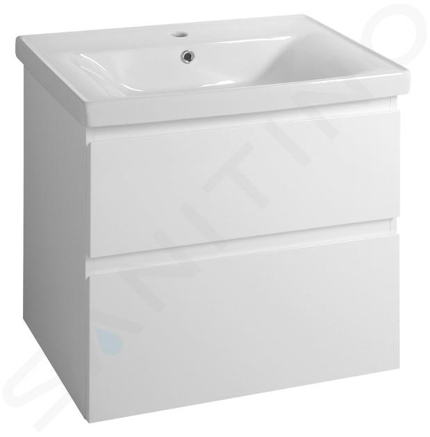 Aqualine Altair - Mueble de lavabo, 60x70x45 cm, 2 cajones, blanco AI270