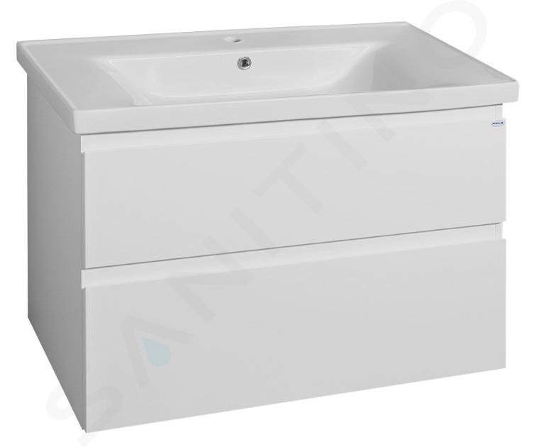 Aqualine Altair - Mobiletto da lavabo, 60x87x45 cm, 2 cassetti, bianco AI290