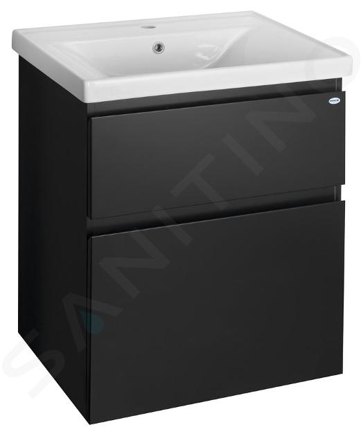 Aqualine Altair - Waschtischunterschrank 61x73x45 cm, schwarz matt AI665