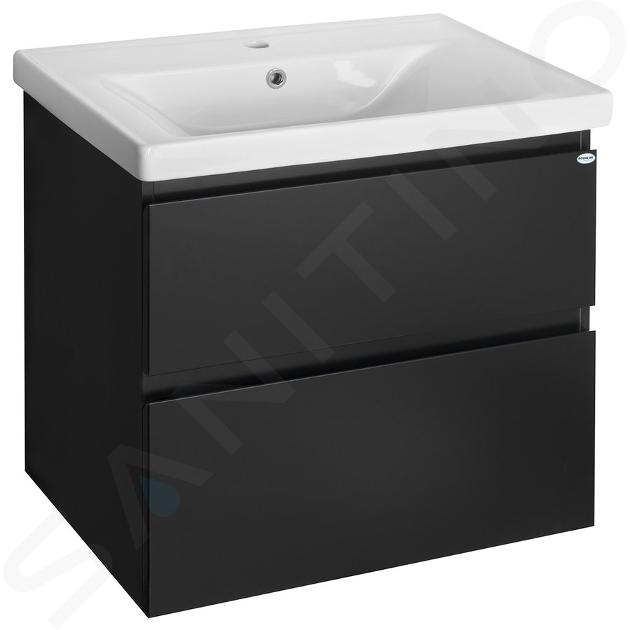 Aqualine Altair - Armario de lavabo 67x60x45 cm, negro mate AI670