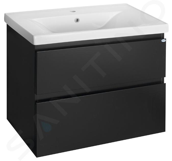 Aqualine Altair - Armario de lavabo 78x60x45 cm, negro mate AI680