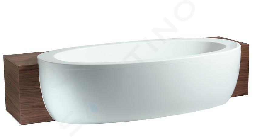 Laufen Il Bagno Alessi One - Badewanne Halbeinbau-Version 203x102 cm, mit Massagedüsen, LED-Beleuchtung und Sensorsteuerung, Desinfektion, weiß H2449700006951