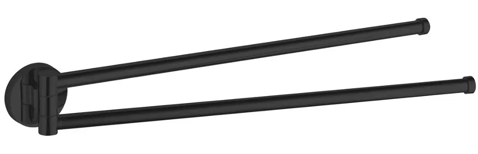Aqualine Samba - Suport dublu pentru prosoape, rotativ, lungime 47 cm, negru SB221