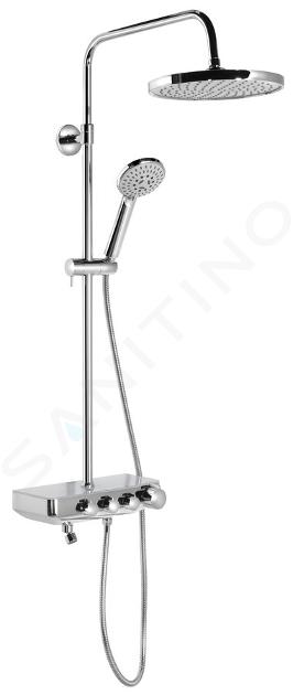 Aqualine Farrao - Set de douche avec mitigeur, diamètre 25 cm, 3 jets, chrome SL450