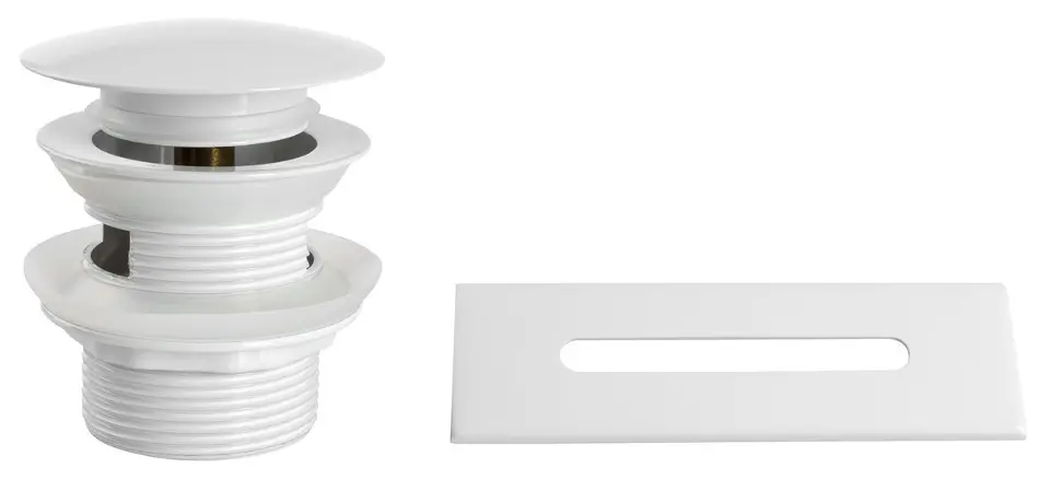 Aqualine - Conjunto de llenado y tapa de rebosadero, ClickClack, blanco brillante TF9005W
