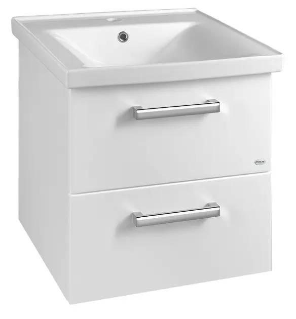 Aqualine Vega - Waschbeckenunterschrank 52x60x44 cm, 2 Schubladen, weiß VG052