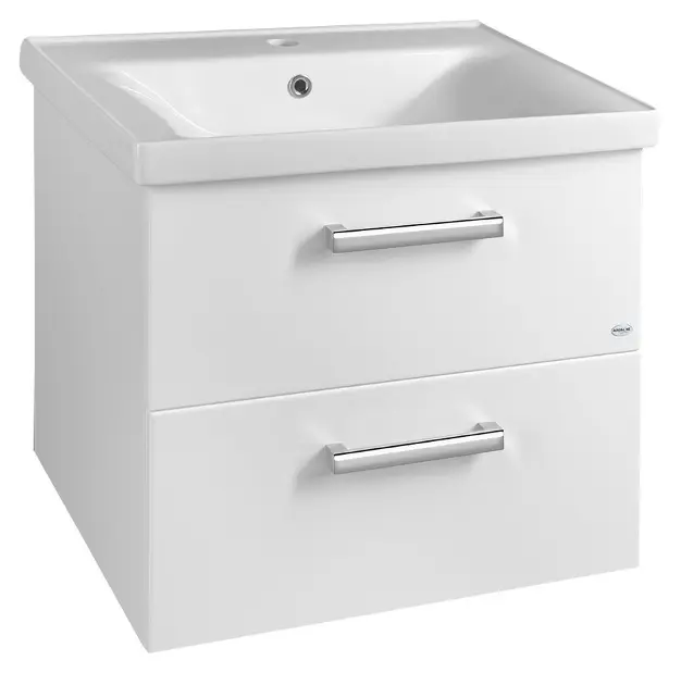 Aqualine Vega - Waschbeckenunterschrank 62x50x44 cm, 2 Schubladen, Weiß VG064