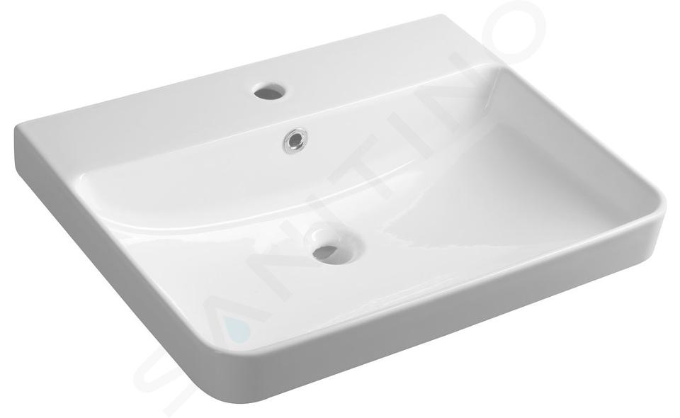 Bruckner Neron - Lavabo 60x48 mm, con troppopieno e foro per miscelatore, bianco 201.128.0