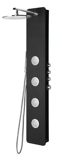 Polysan - Sprchový panel Spirit Round s termostatom 250x1550 mm, čierna 71251