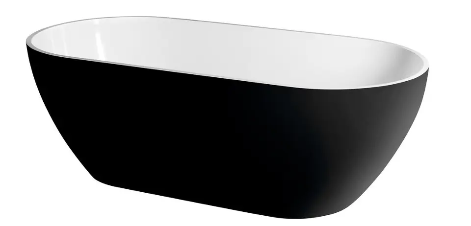 E-shop Polysan Reduta - Voľne stojaca vaňa 150x75 cm, čierna/biela 71974