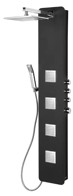 Polysan - Sprchový panel Spirit Square s termostatom 250x1550 mm, čierna 81251