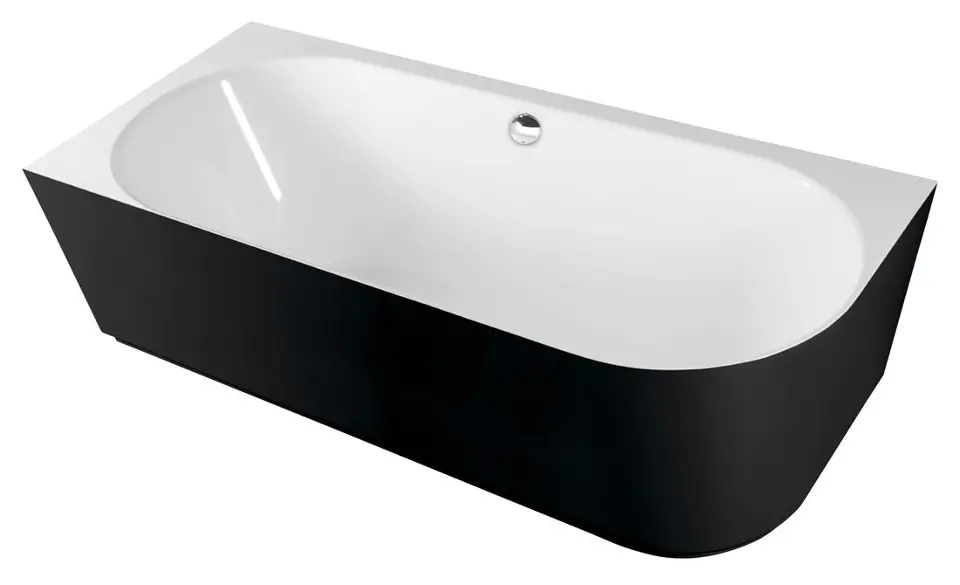 E-shop Polysan Sussi - Rohová vaňa L 150x70 cm, čierna/biela 93241L