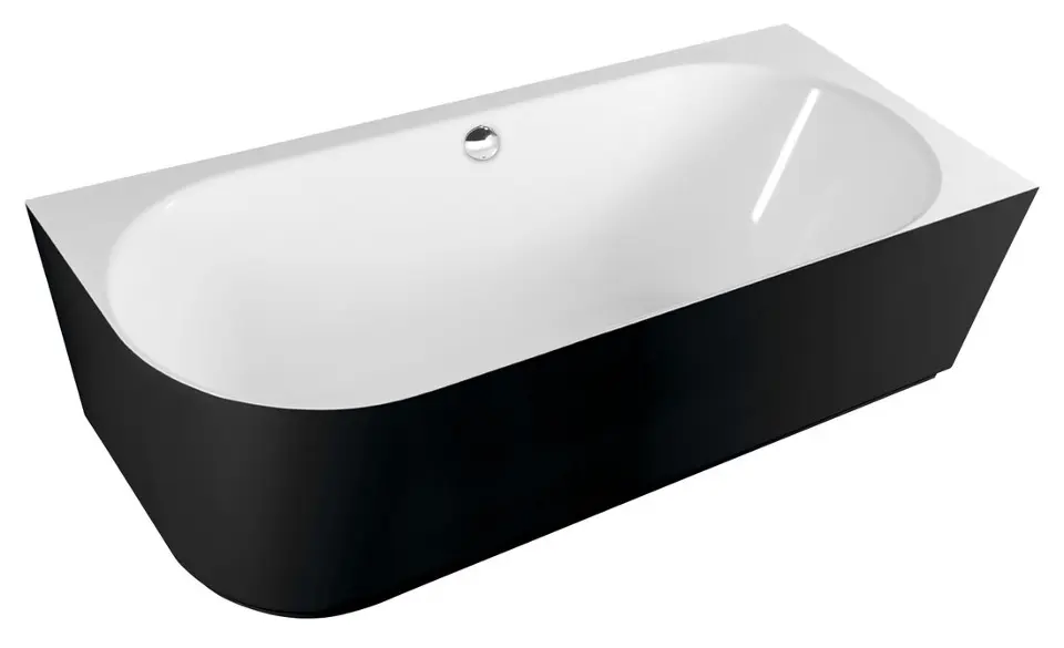 E-shop Polysan Sussi - Rohová vaňa R 150x70 cm, čierna/biela 93241R